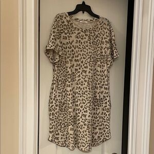 Cherish Beige and Brown Knit Dress